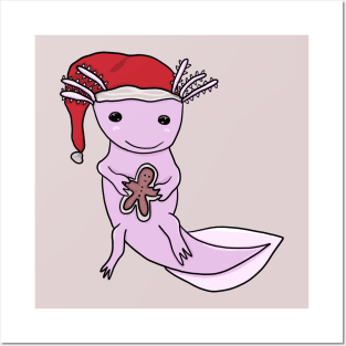 Christmas axolotl Posters and Art